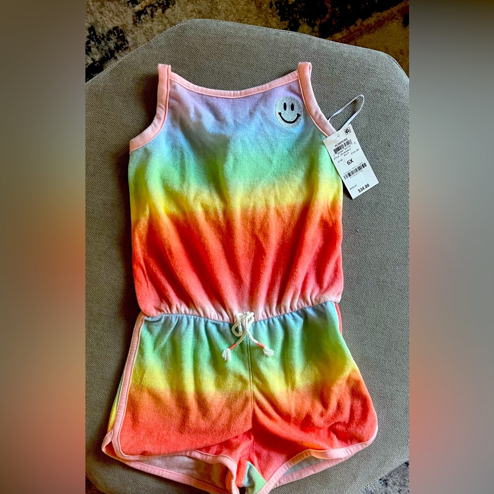 Macys rainbow terrycloth romper